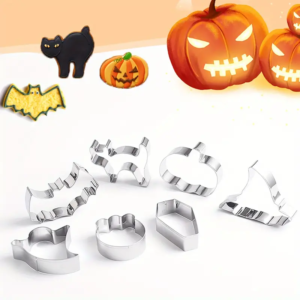 7 Piece Creepy Halloween Cookie Cutters, Stainless Steel