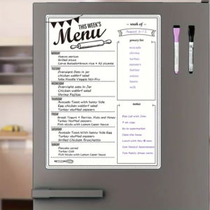 Weekly Menu Magnetic Dry Erase Board